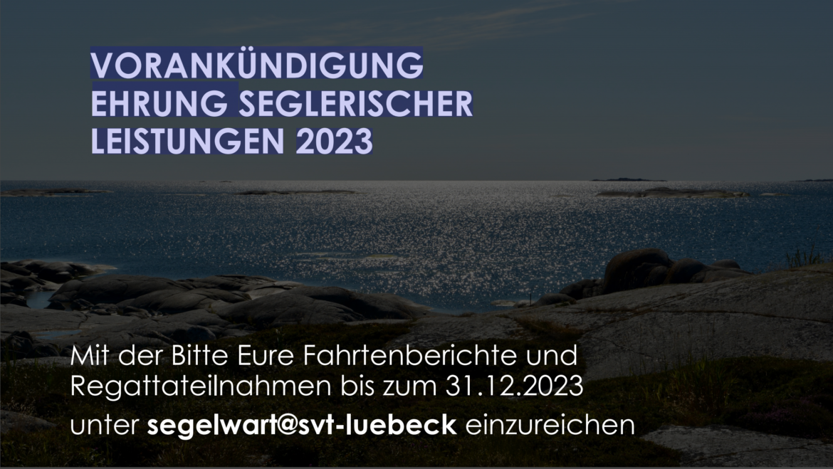 VORANKÜNDIGUNG EHRUNG SEGLERISCHER LEISTUNGEN 2023